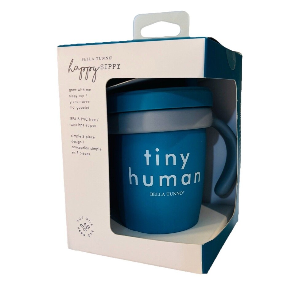 NEW Bella Tunno Happy Sippy Cup TINY HUMAN Unbreakable Leak Resistant Soft Spout